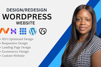 design, redesign, wordpress website using namecheap, hostinger,godaddy, ionos