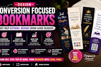 design conversion focused bookmarks that help authors, brands grow large readers