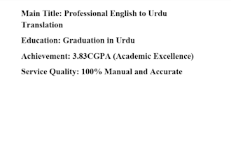 do professional english to urdu translation and proofreading