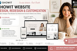 design, redesign and customize showit website or showit template, showit SEO