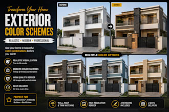 create realistic house exterior color schemes and paint visuals
