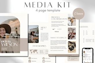 canva flyer media kit, press kit, epk, one sheet for influencer, speaker, brand