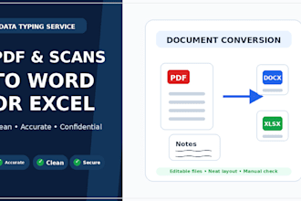 pdf, scans, or handwritten notes to word or excel