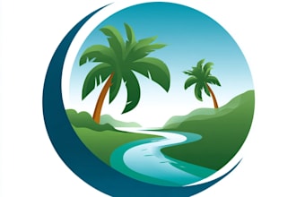 design beach landscape and lawn care logo