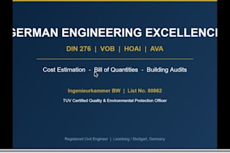 provide professional german din 276 cost estimation, ava, and building audits