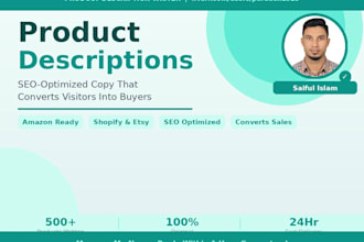 write SEO product descriptions for amazon and shopify