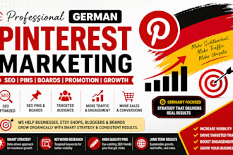 do german pinterest marketing manager for SEO pins boards promotion and growth