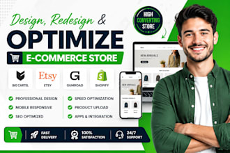 design, redesign and optimize big cartel, etsy, gumroad and shopify store