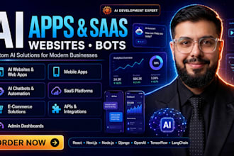develop ai apps, ai saas, ai website and ai bots
