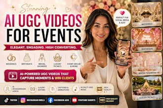 create ugc ai wedding birthday bridal shower planners decorators luxury picnic