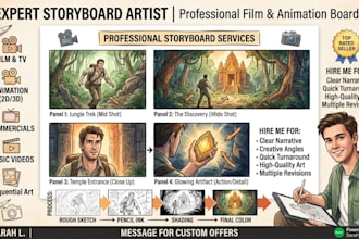 create professional storyboard for animation film and commercials
