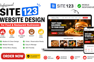 design site 123 food delivery bar lounge ice cream shop bakery fast food website