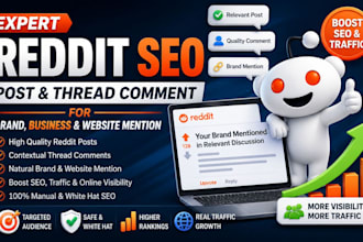 organic reddit seo post and thread comment for ai brand business website mention