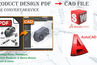 convert pdf or sketch to autocad and solidworks drawings