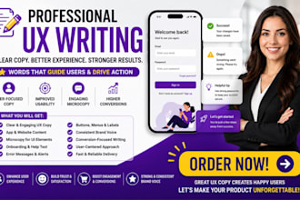 write clear and engaging UX copy for your app or website as an UX expert