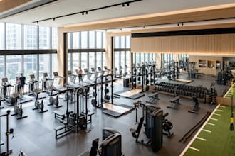design 3d gym interior fitness center sport facility with realistic rendering