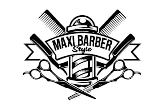 design ideal minimalist barber salon logo