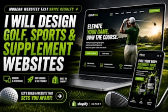 premium golf website golf shopify store golf supplement website sport website