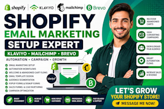 setup shopify email marketing setup expert klaviyo mailchimp brevo