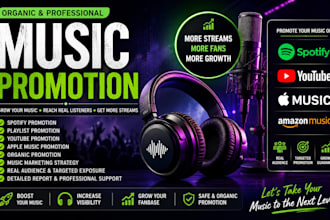 do organic spotify music promotion, playlist and youtube promotion