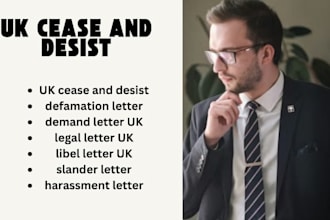 write UK cease and desist and defamation demand letter