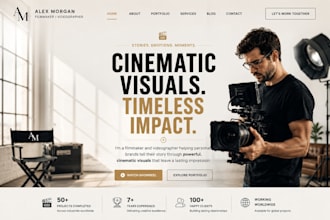 design a cinematic website for personal brand portfolio videographer filmmaker