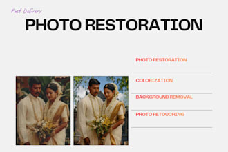 restore damaged old photos and colorize them professionally