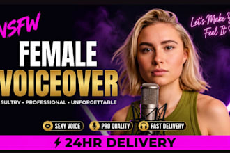 record a pro female voice over, seductive, friendly tone and quality broadcast