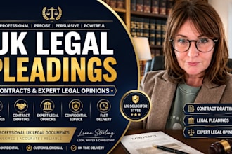 draft court pleadings, legal contracts, and solicitor style documents
