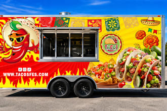 design food truck wrap, food trailer and food van wrap