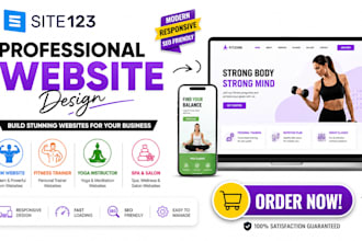 build site 123 gym website fitness trainer  yoga instructor spa salon website