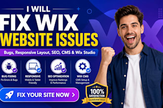 fix wix website bugs, layout responsive, SEO cms issues or wix studio issues