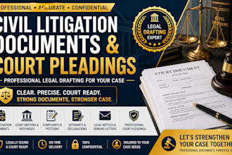 draft civil litigation documents and professional court pleadings