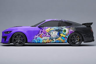 design livery, professional, stunting and unique racing car wrap,racing car