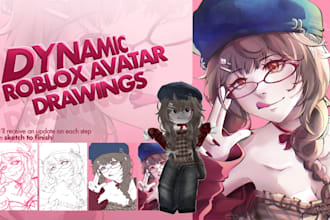 draw your roblox or minecraft avatar in a dynamic anime artstyle