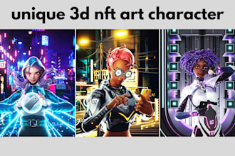 create cartoon character mascot logo and nft art collection