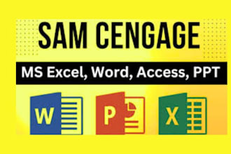 do your sam cengage, capstone,signet projects in ms excel, access, word,ppt