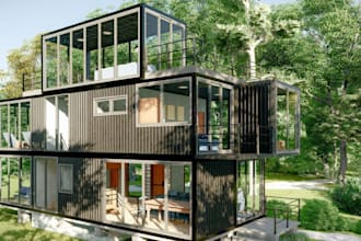 do 2d space planning for homes, offices, container houses, shipping houses