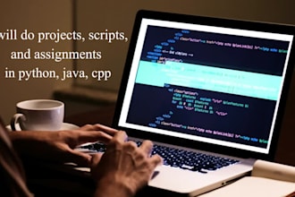 do projects, scripts, and assignments in python, java, cpp