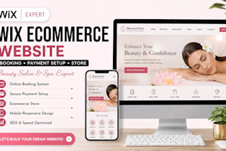 design wix ecommerce website booking payment setup beauty salon spa store expert