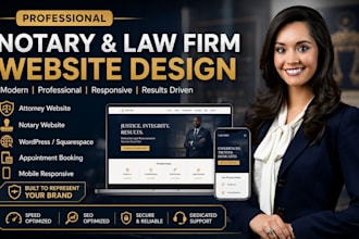 design a modern squarespace website for law firms, attorney and notaries