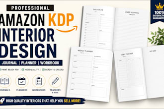 design profitable amazon KDP journal, planner, and workbook interior pages