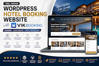 design a wordpress hotel booking website with vikbooking