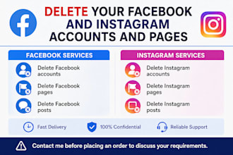 delete your facebook and instagram accounts and pages