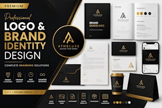 design business logo brand identity and complete branding kit for your brand