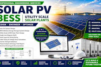 design utility scale solar pv systems, bess and mw solar plants