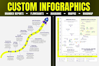 design custom unique infographic, flowcharts and graphs