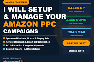 setup and manage amazon PPC campaigns to boost your sales and reduce acos