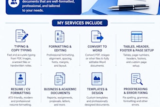 do ms word formatting, editing and document design