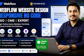 build webflow website design expert responsive no code cms SEO optimized site